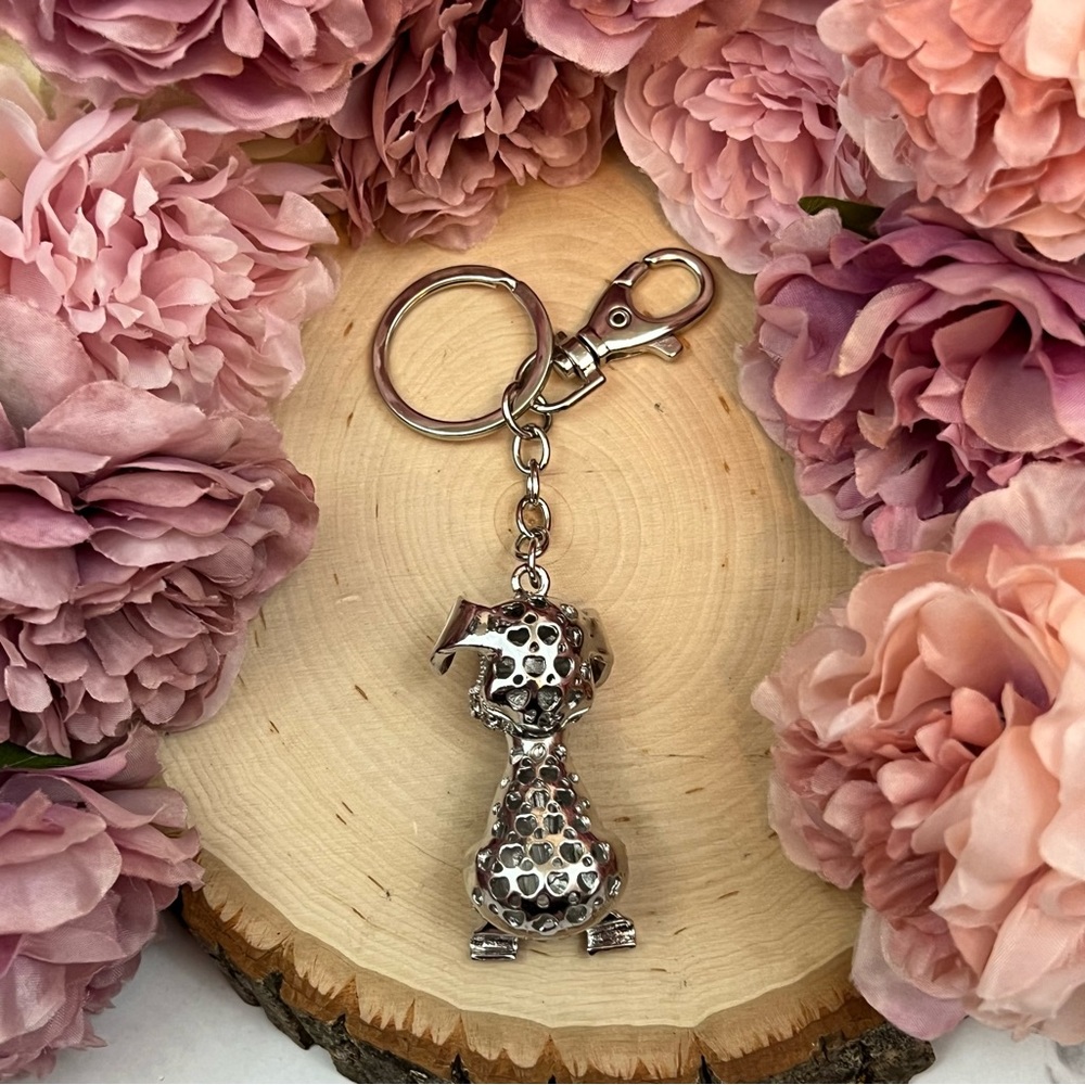 Cute Crystal Dalmatian Puppy Dog Keychain Charm - Picture 12 of 14